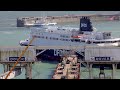 8K video CAR Ferries crossing the Stormy Sea and moor at the Port of Dover