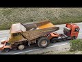 Excavators In Action & Heavy Transports Day And Night On The Road - Mega Machines Movies