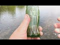 THE KANSAS ANGLER  SMALLMOUTH BASS FISHING FOUND OLD COKE BOTTLE FISHING IN RIVER WADING