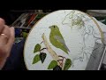 Stitching a Greenfinch.  Using Straight Stitches and Scrap Fabric to Embroider a Bird.