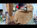 Excavator homemade AR400 bucket teeth welded on & Vulcan outlaw 195 from harbor freight