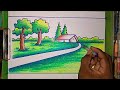 Beautiful village drawing easy/Beautiful village drawing scenery