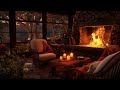 Autumn Rainy Day🍁Relaxing Fireplace & Rain Sounds🍂Fall Ambience with Rain in the Forest