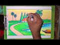 Beautiful village drawing easy/Beautiful village drawing scenery