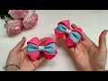 How to make a beautiful hair clip an easy way at home| grosgrain ribbon bow tutorial for beginners