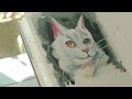 In My Cat Sketchbook | Painting My Way Through A Bad Sketch ^•ﻌ•^ฅ♡ Day3