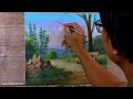 How to Paint Landscape wih Old Bench in Acrylics / Time-lapse  / JMLisondra