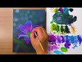 How to Draw a Blooming Purple Flower | Acrylic painting | Daily challenge 88