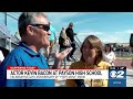 Kevin Bacon greets students, fans at Payson High School where 'Footloose' was filmed