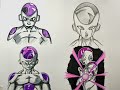 desenhando o freeza de dragon ball 4 modos aprendiz intermedio profissional e artista