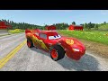 Double Flatbed Trailer Truck vs Speedbumps Train vs Cars | Tractor vs Train Beamng.Drive 010