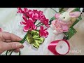 DIY-EASY Ribbon Geraniums #ribboncraft #ribbonflowers #diy #ribbon #handmade