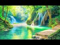 Soothing Waterfall and Relaxing Piano Music for Deep Sleep, Romantic Atmosphere, Water Sounds,Bamboo