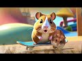 Dwarf Hamster rides into his FIRST EVER Summer #skateboarding