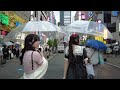 Rainy Day Shinjuku Tokyo Japan, 4K Walking Tour, Godzilla Road, Kabukicho