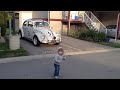 My son meets Herbie for the 1st time.
