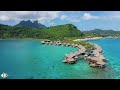 FLYING OVER BORA BORA (4K UHD) Amazing Beautiful Nature & Relaxing Music