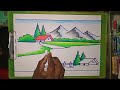 Easy landscape drawing for beginners/Easy landscape drawing