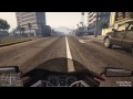 GTA V PS4 1st person view Bati motorcycle racing through city traffic