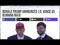 BREAKING: Trump Selects JD Vance as His Running Mate!