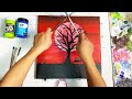 Blood Moon In The Night Sky | Acrylic painting for beginners step by step | Paint9 Art
