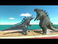 Godzilla Pushes into Deadly Pit - Animal Revolt Battle Simulator