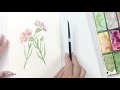 How to paint Carnation - Paint with Me - Autumn Watercolors