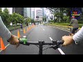 Olahraga di jalan raya Jakarta saat CFD Hari Bebas Kendaraan Bermotor  di  M.H. Thamrin & Sudirman