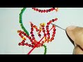 Hand embroidery borderline design | sitara stitch | Hand embroidery baby frock design