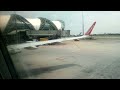 Emirates, Airbus A380 in the Rugby world cup Paris livery, takeoff in Bangkok Suvarnabhumi airport.