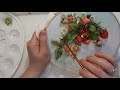 Вышивка лентами клубники Часть 5. Окончательная тонировка Ribbon embroidered strawberries DIY Part5