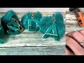 Rhinestones and foil transfer sheet resin keychain #teal #resinart #krisliediy #resinkeychain