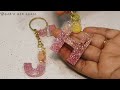 resin art/glitter keychain desing/resin twin letter key chain/resin craft/yash's art space