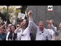 Venezuela's opposition leaders participate in prayer with supporters