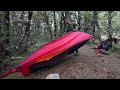 Tent Camping On A Mountain In Rain