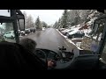 Mountain Snow and Foggy Bus Drive, France 4K