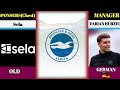 Premier League 2024/25 Season New and old | Managers, Capitan and Sponsors Comparison