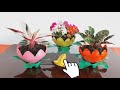 DIY FLOWER POTS MADE OF PLASTIC BOTTLES