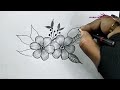 Flower Drawing💐Tutorial Step By Step ||  Flower Drawing Tutorial || Doodle🌼 Flowers Easy || 