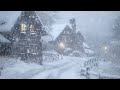 Heavy Blizzard at an Old Log Cabin | Howling Wind & Blowing Snow | Sounds for Sleep, Study & Relax