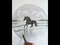 How to draw beautiful landscape with pencil | How to draw running horse with pencil