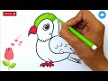 7 Different Parrots Drawing Ideas/How To Draw Parrot/Drawing Picture/Drawing For kids 🥰