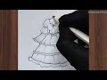 Girl frock drawing tutorial for beginners