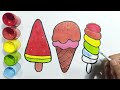 Drawing Ice Cream Step by step For kids | Easy drawing and painting Idea For Kids