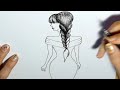 How to Draw a Beautiful Girl Backside || Pencil Sketch for beginner || Girl drawing || part 2