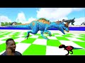 Super Dinosaurs Spiderman T-Rex Evolution Rescue Cow From Megalondo - Animal Revolt Battle Simulator