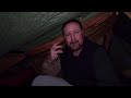 Solo tent CAMPING in HEAVY RAIN - oex phoxx 2 v2 - ewm stove.