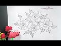 How To Draw Simple🌼Flower || Cushion Cover || Embroidery Design  Drawing ||   Flower🌸 Drawing ||