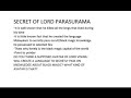 Secret of Lord Parasurama