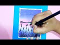 Easy acrylic colour scenery painting || landscape scenery painting || art video @TajrinNaturalArt